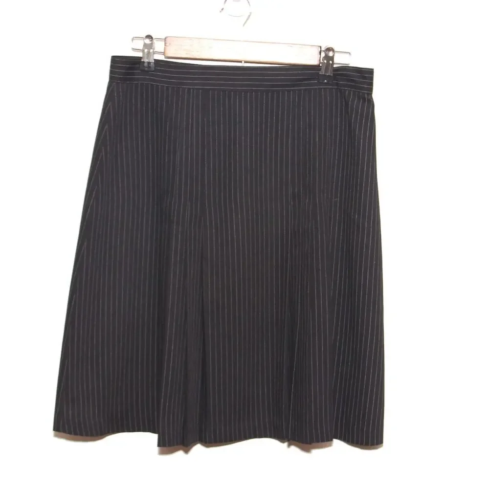 Vintage Cristin Stevens Pleated front Striped Schoolgirl Skirt Size 14